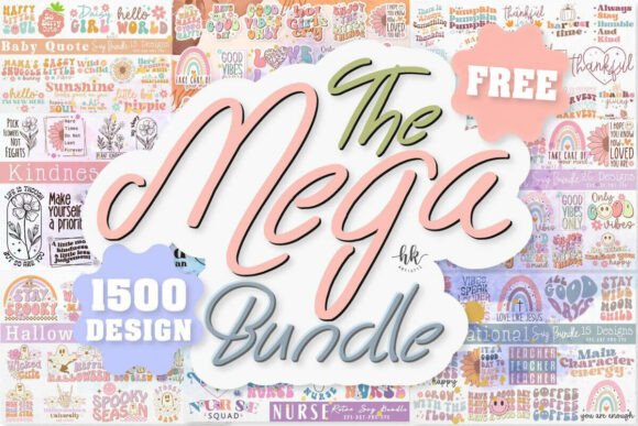 Giveaway – The Mega Craft Bundle: Free 1,500 Premium, Easily Editable SVG, PNG, EPS, and DXF Files | Commercial License