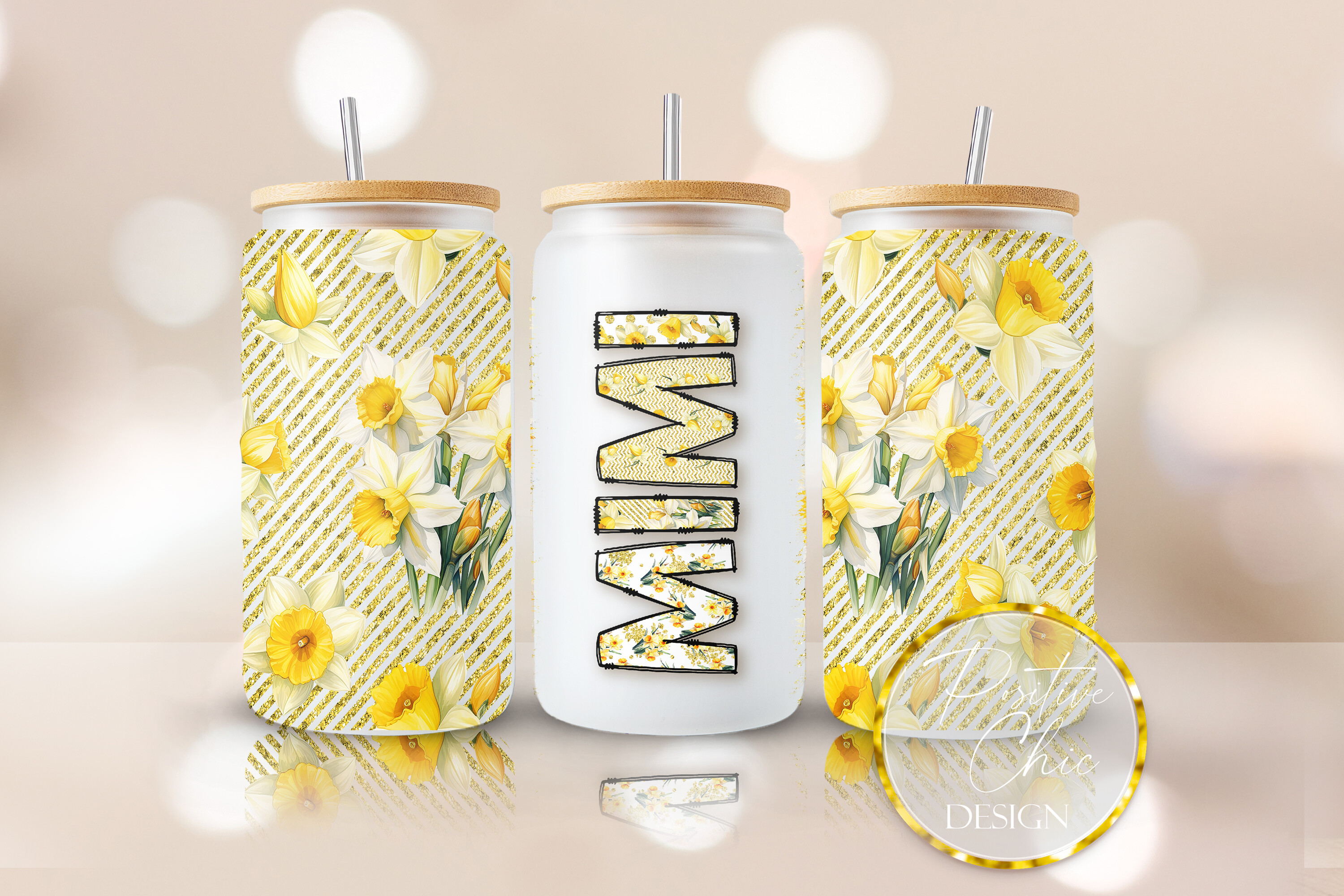 Mimi Floral Libbey Can Wrap PNG UVDTF Graphic by PositiveChic ...