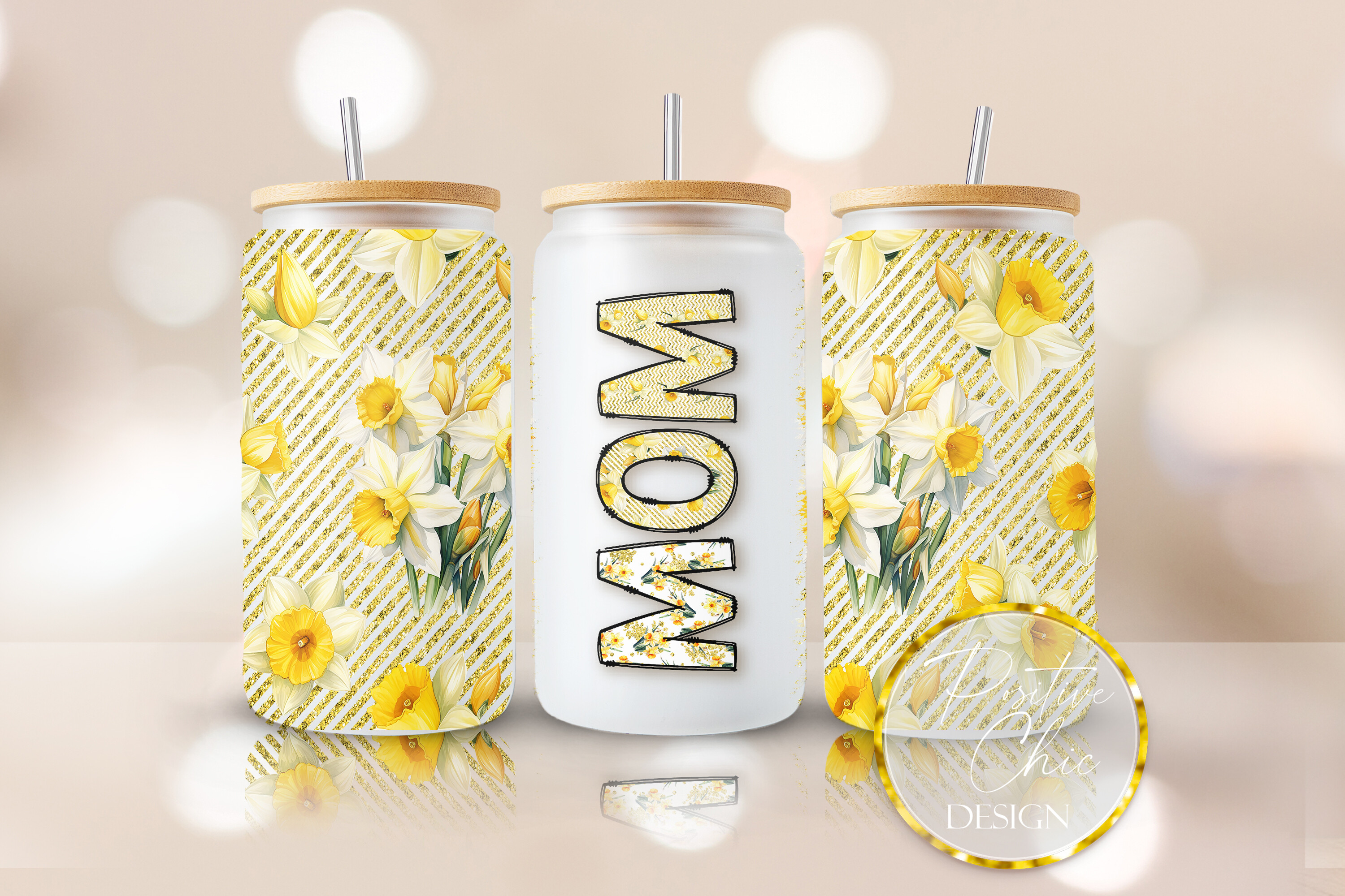 Mom Floral Libbey Can Wrap PNG UVDTF Graphic by PositiveChic · Creative ...