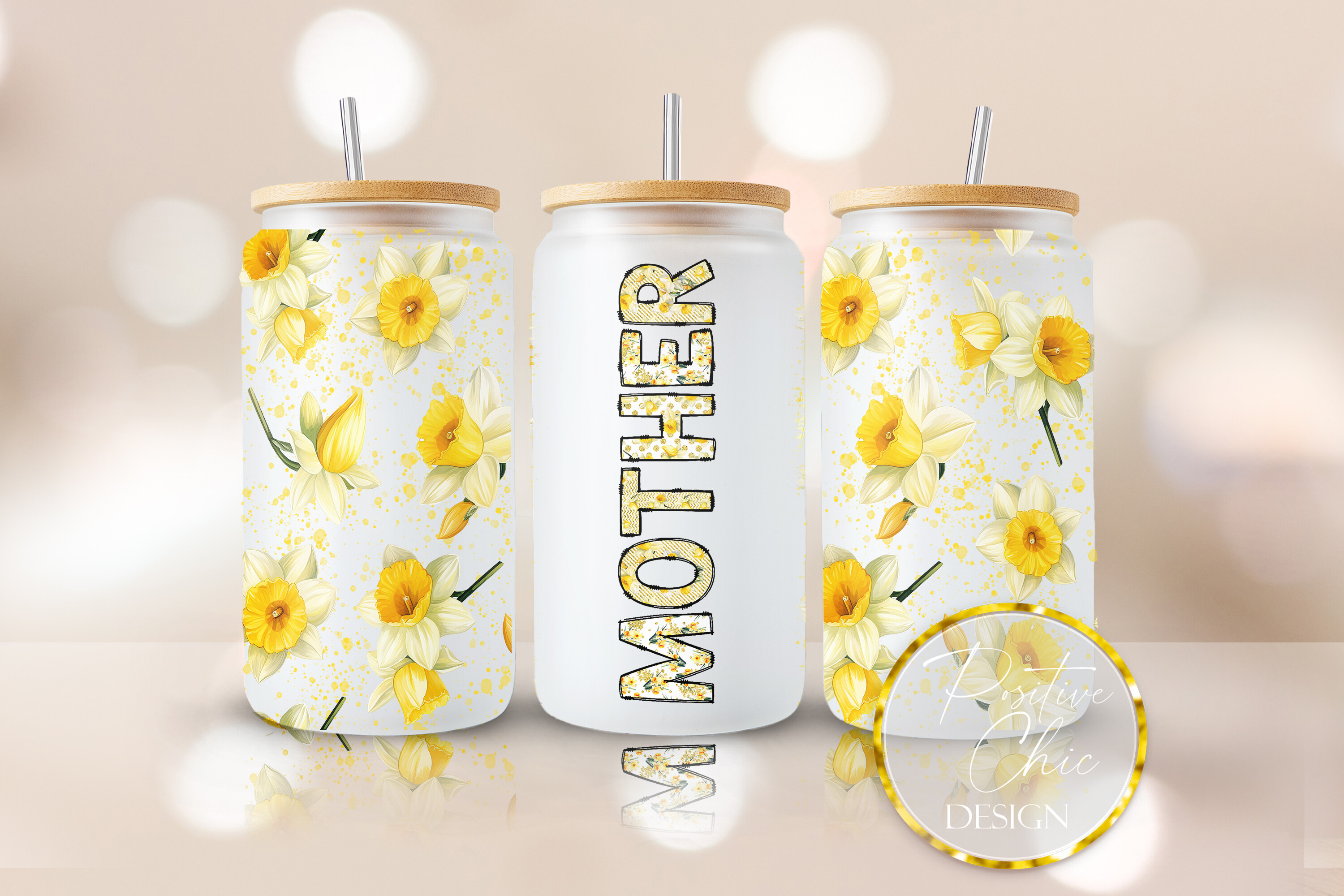Mother Libbey Cup Wrap Glass Can UVDTF Graphic by PositiveChic ...