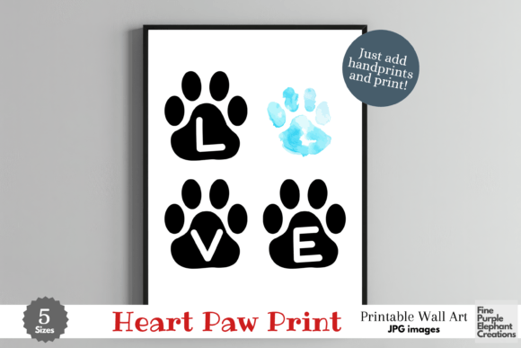 Paw Dog Cat Pawprint Art Print Mom Dad memorial paw print SVG