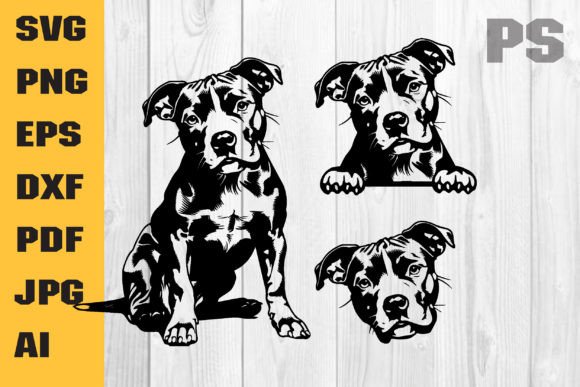 Pitbull SVG American Pit Bull clean profile cut file for Cricut Explore HTV shirts