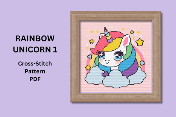 Rainbow Unicorn Cross-Stitch Pattern