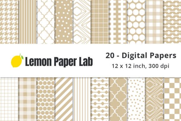 Brown and White Pattern Papers Seamless