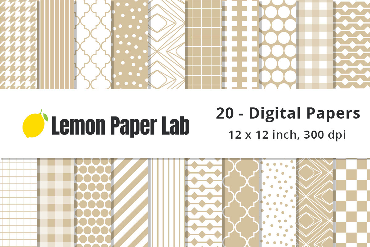 Brown and White Pattern Papers Seamless