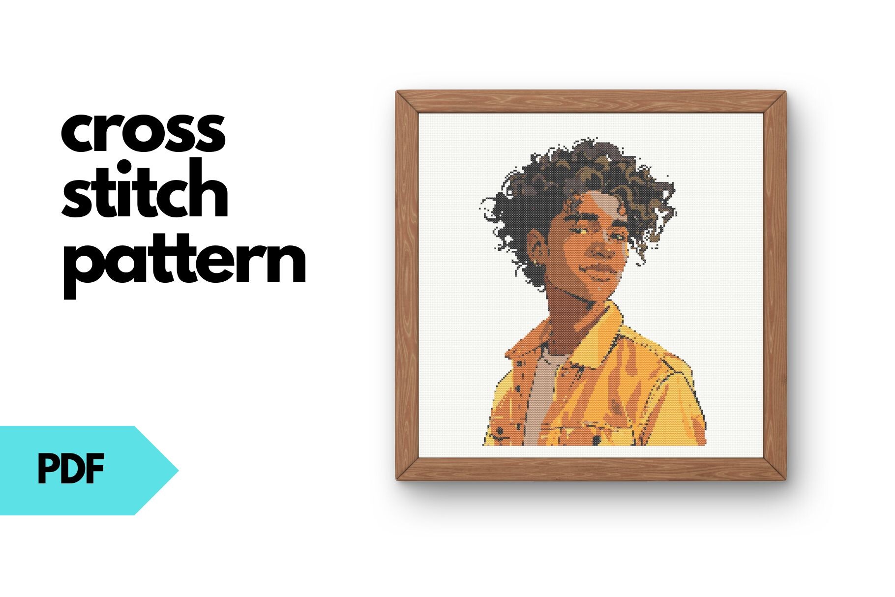 Curly Hair Boy Cross Stitch