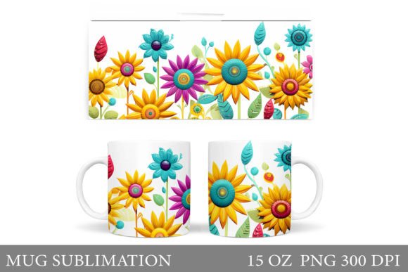 Flowers Mug Floral Mug Design Graphics
