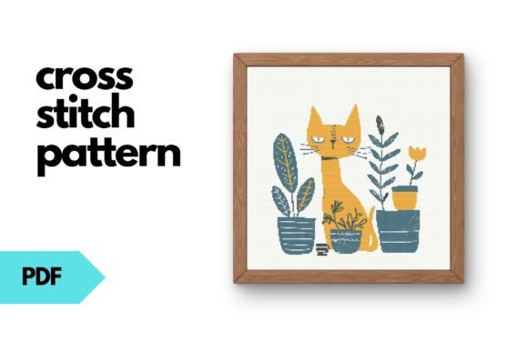 Funny Cat Cross Stitch Pattern