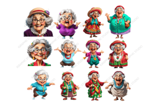 Funny Old Lady Clipart Graphic by Igraphic Studio · Creative Fabrica