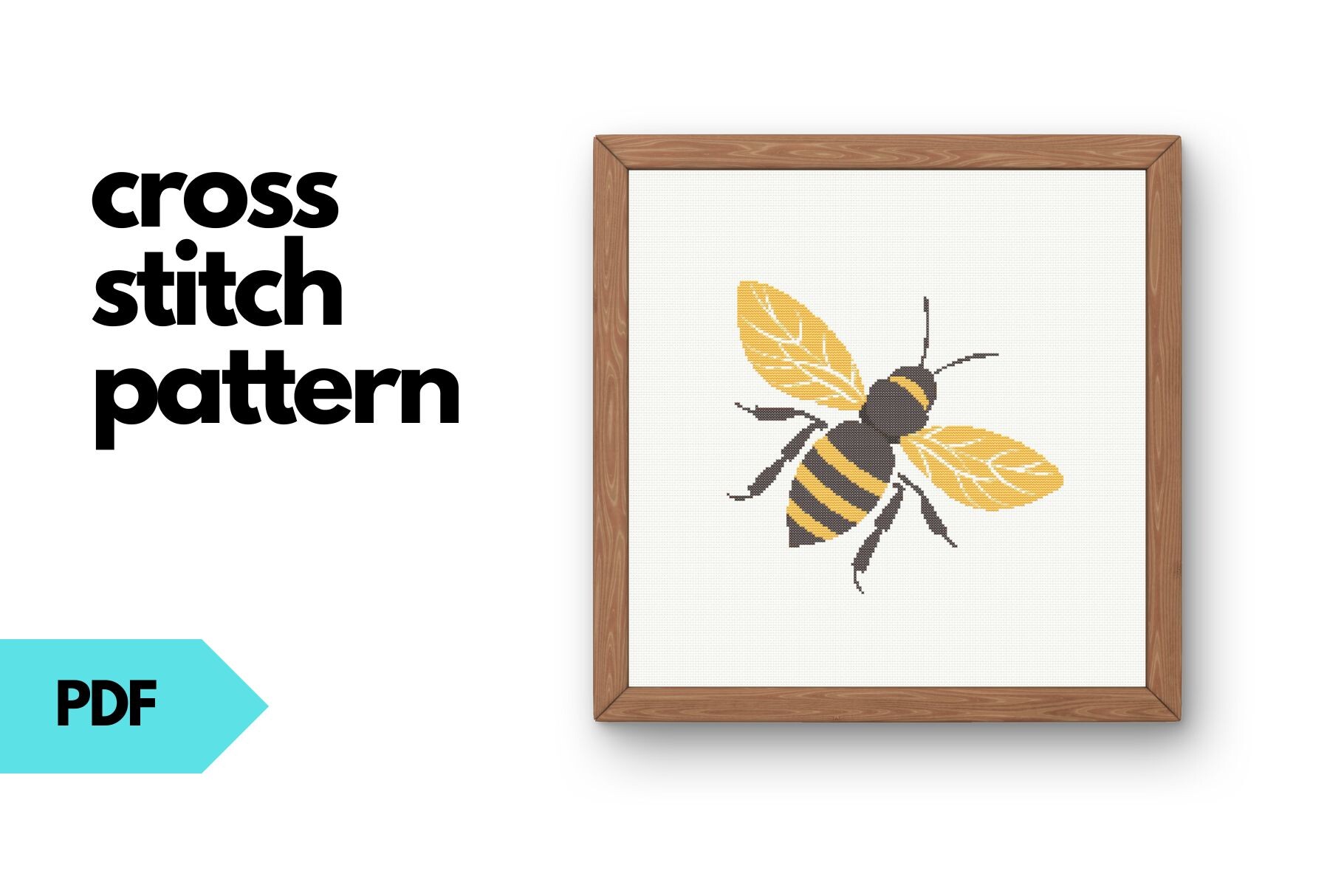 Minimalist Bee Cross Stitch Pattern