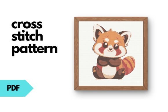 Red Panda Cross Stitch Pattern