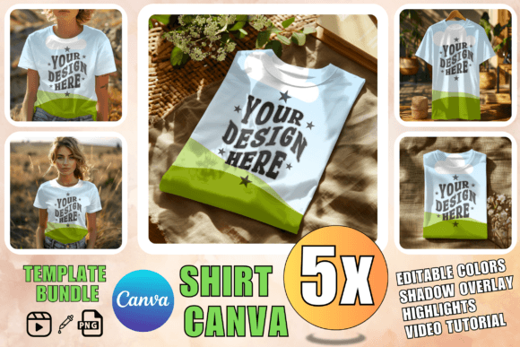 Shirt Mockup Bundle Shirt Canva Template