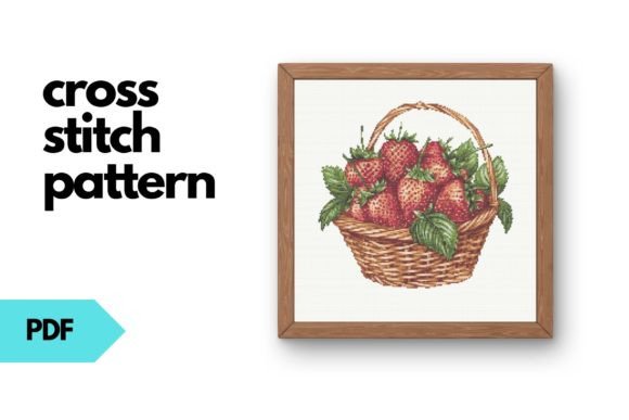 Strawberry Basket Cross Stitch Pattern