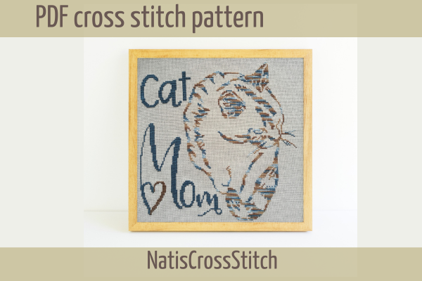 Cat Mom Cross Stitch Pattern