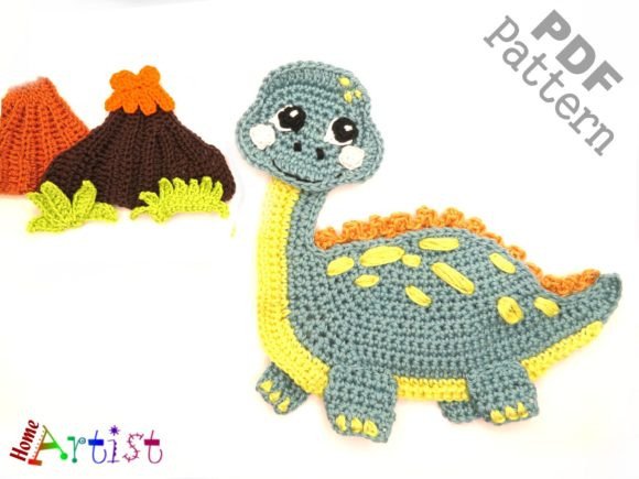 Dinosaur Baby 1 Crochet Applique Pattern
