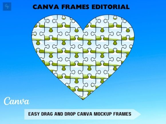 Love of Puzzle Shape Canva Frame