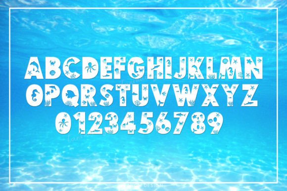 Ocean Animal World Font PNG with transparent background - Preview 1