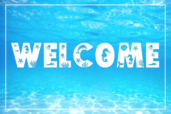 Ocean Animal World Font PNG with transparent background - Preview 2