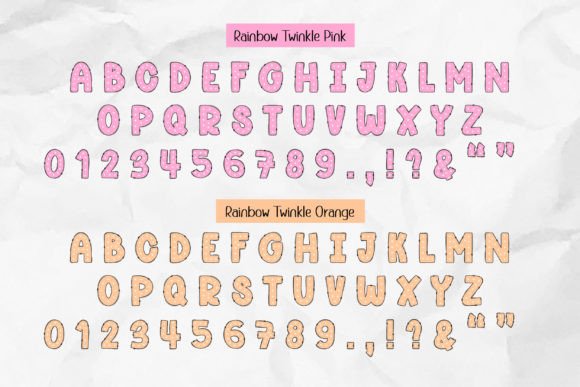 Rainbow Twinkle Font PNG with transparent background - Preview 2