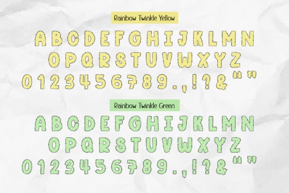 Rainbow Twinkle Font PNG with transparent background - Preview 3