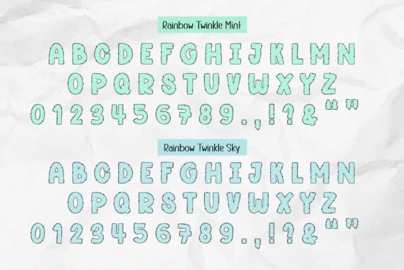 Rainbow Twinkle Font PNG with transparent background - Preview 4