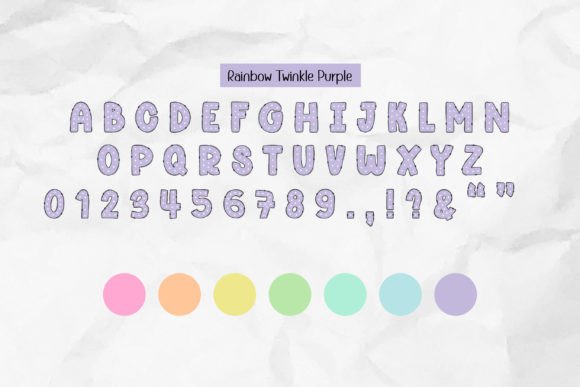 Rainbow Twinkle Font PNG with transparent background - Preview 5
