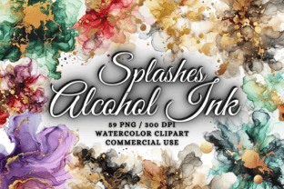 Alcohol Ink Clipart Alcohol Ink Splashes Graphic by Artistic Revolution ...