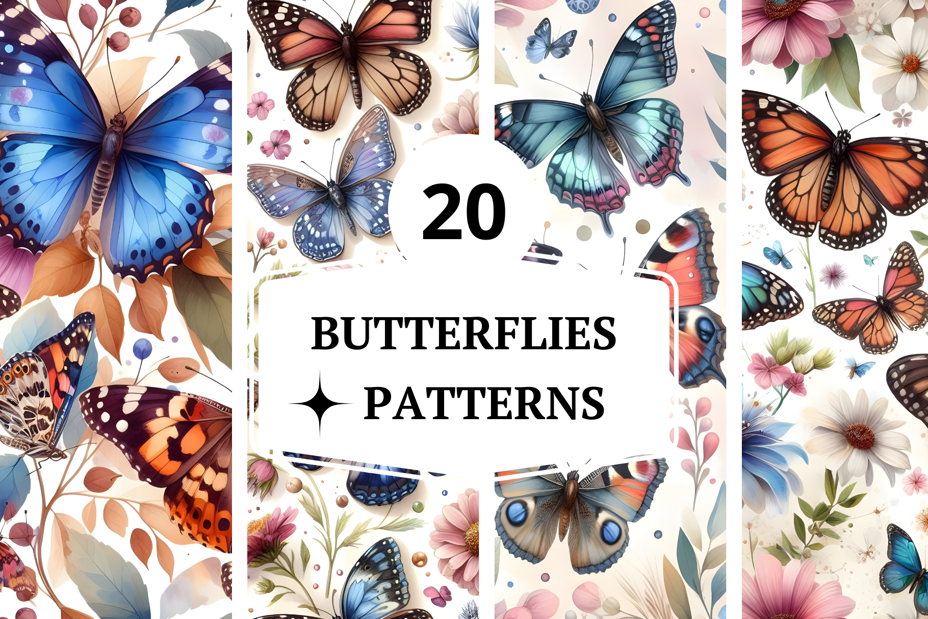 Butterflies Digital Paper Patterns Graphic by eltonrodriguesp ...