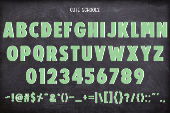 Cute School Font PNG with transparent background - Preview 3