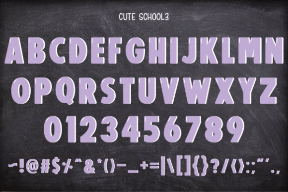 Cute School Font PNG with transparent background - Preview 4