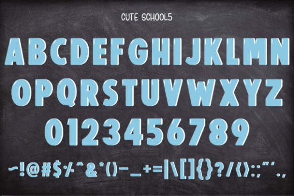 Cute School Font PNG with transparent background - Preview 6
