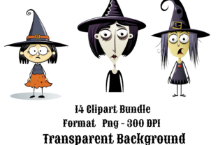 Funny Cartoon Witches PNG Bundle Graphic by DiFlow-Rin · Creative Fabrica