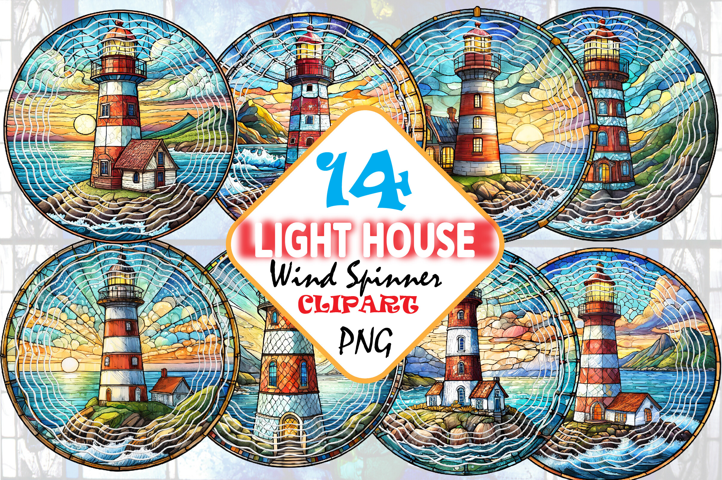 Light House Wind Spinner Clipart