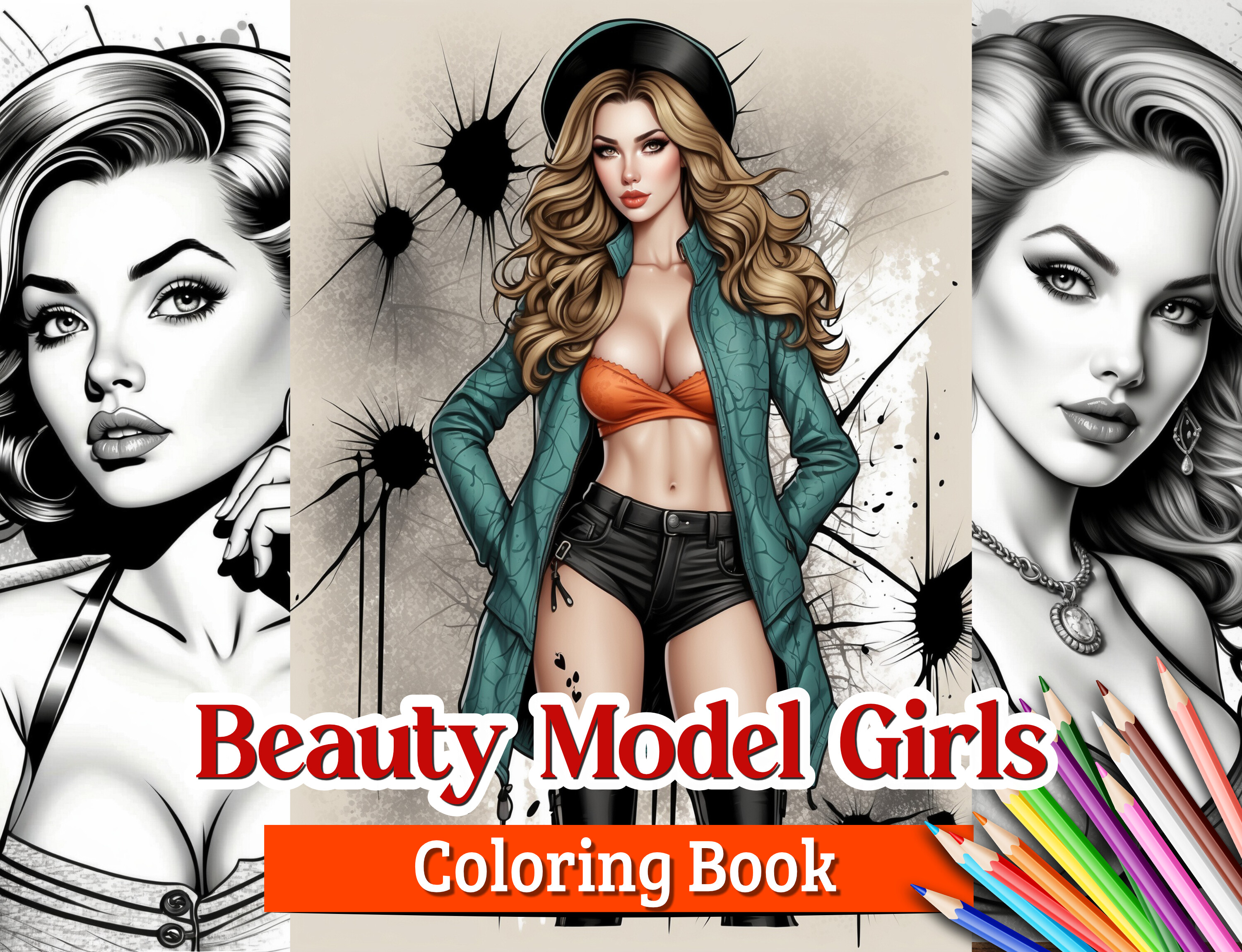 Beauty Model Girls Coloring Book