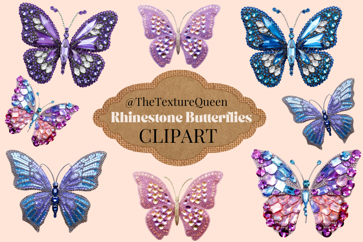 Bejeweled Butterflies Clipart