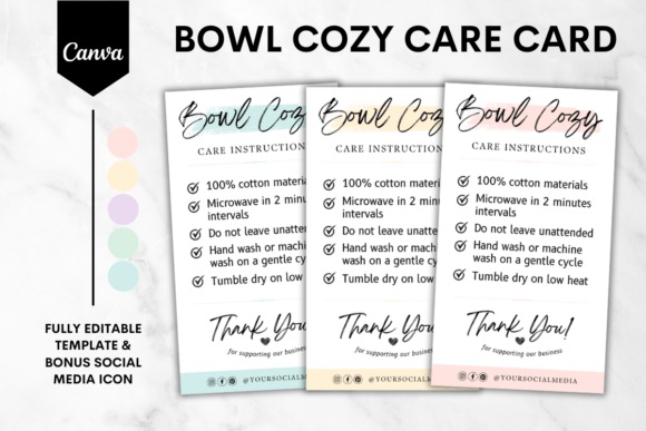 Bowl Cozy Care Card Canva Template 1