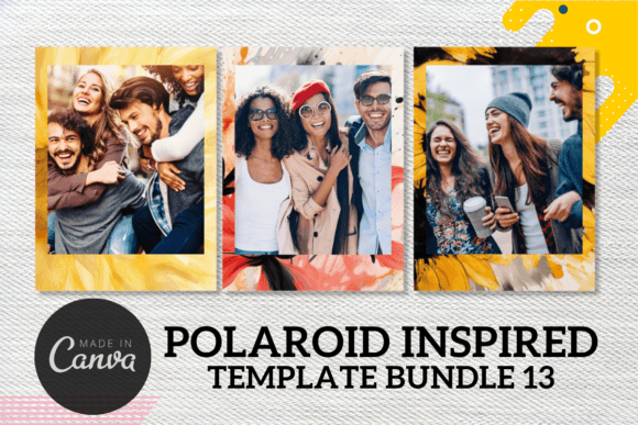 Floral instant-photo Canva Polaroid template set