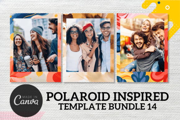Floral Polaroid Canva template for personalized memory photos