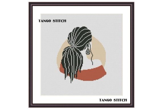 Modern Abstract Woman Cross Stitch Art