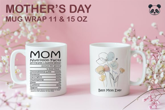 Mothers Day Sublimation Mug Wrap Graphics