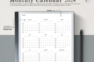 ReMarkable 2 Monthly Calendar Template Graphic by ThePlannersDelight ...