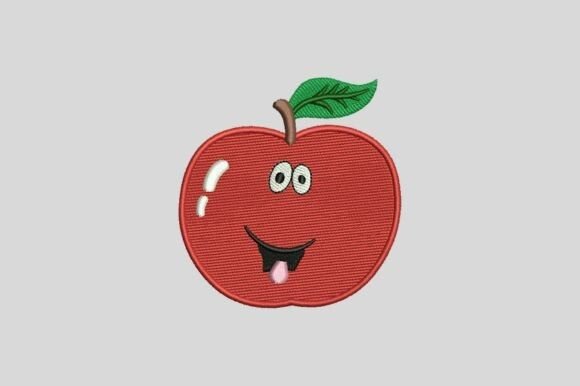Red Apple Embroidery Design