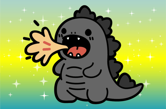 Cute Dragon Spitting Fire