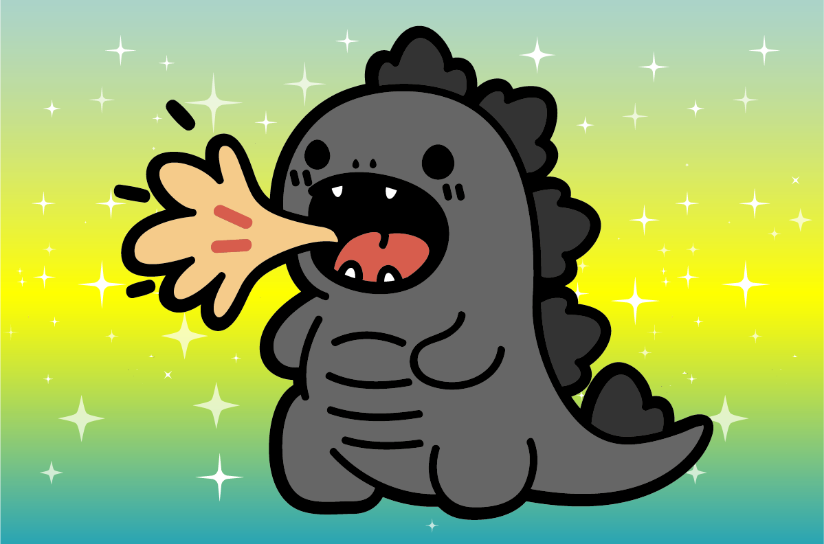 Cute Dragon Spitting Fire