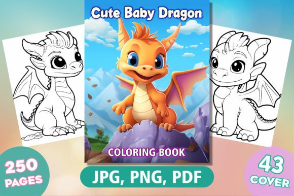 250 Cute Baby Dragon Coloring Pages Kdp