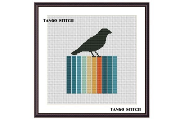 Black Bird Cute Animals Cross Stitch Art