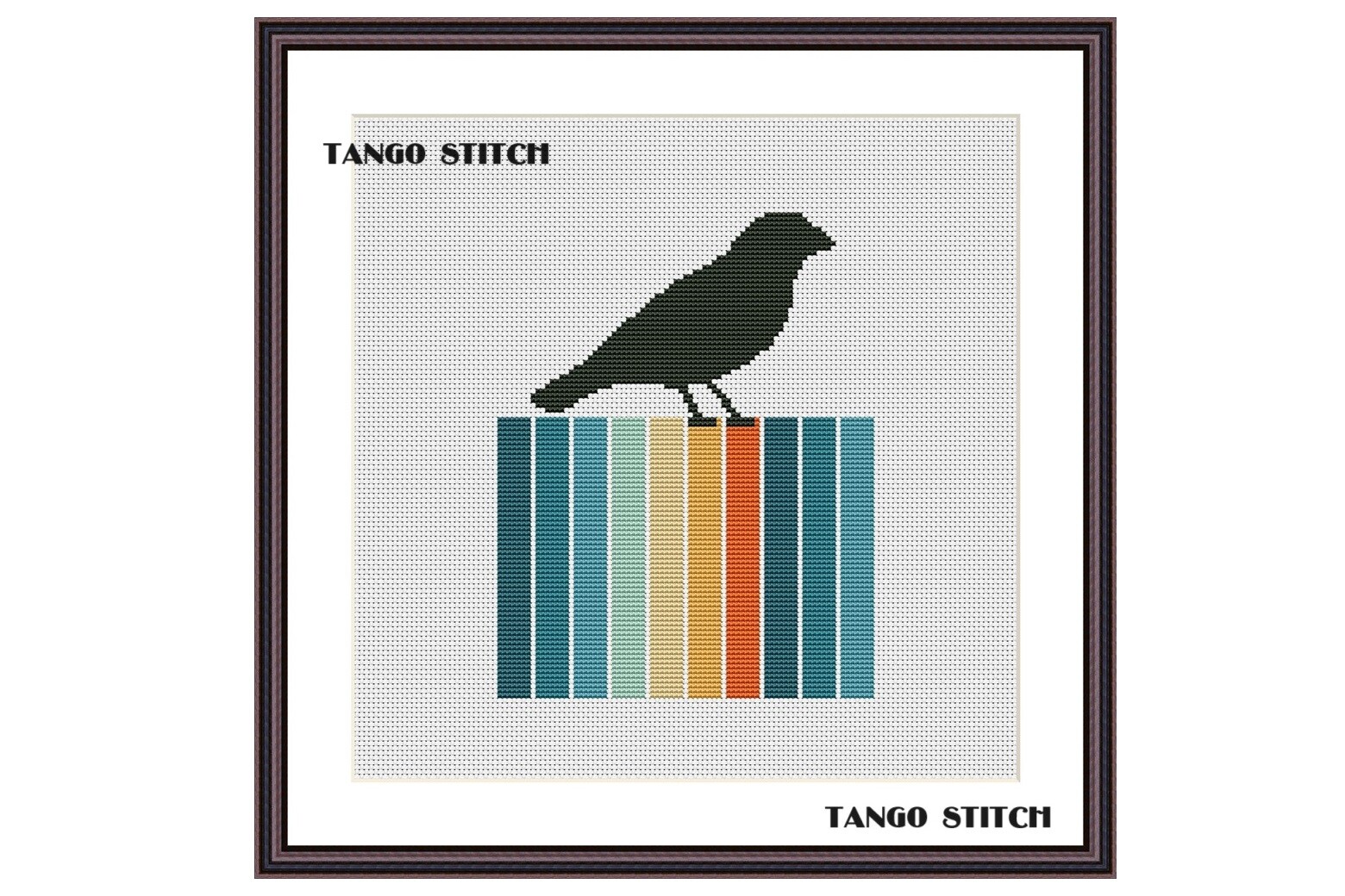 Black Bird Cute Animals Cross Stitch Art