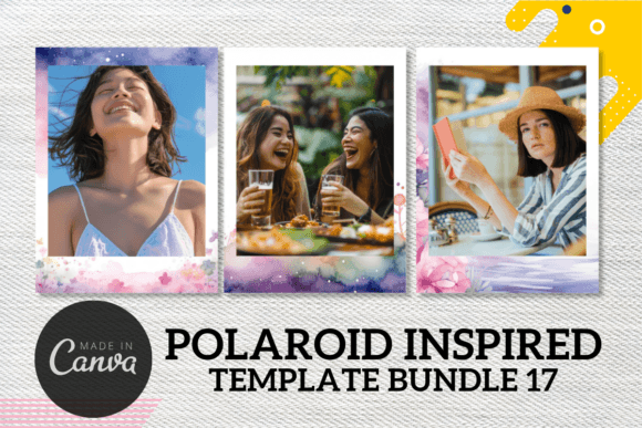 Floral Canva Polaroid template for nostalgic photo designs