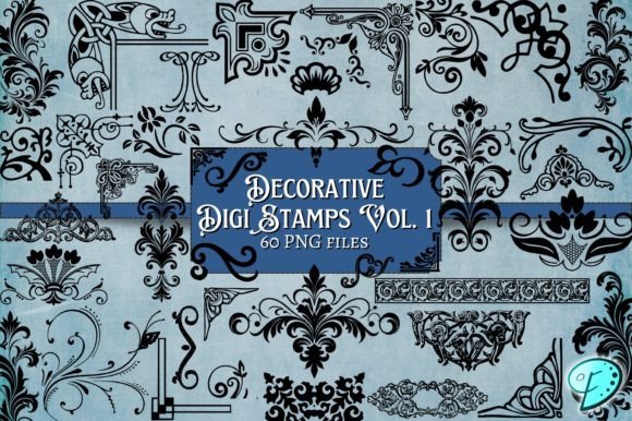 Decorative Digital Stamps Vol. 1 PNGs