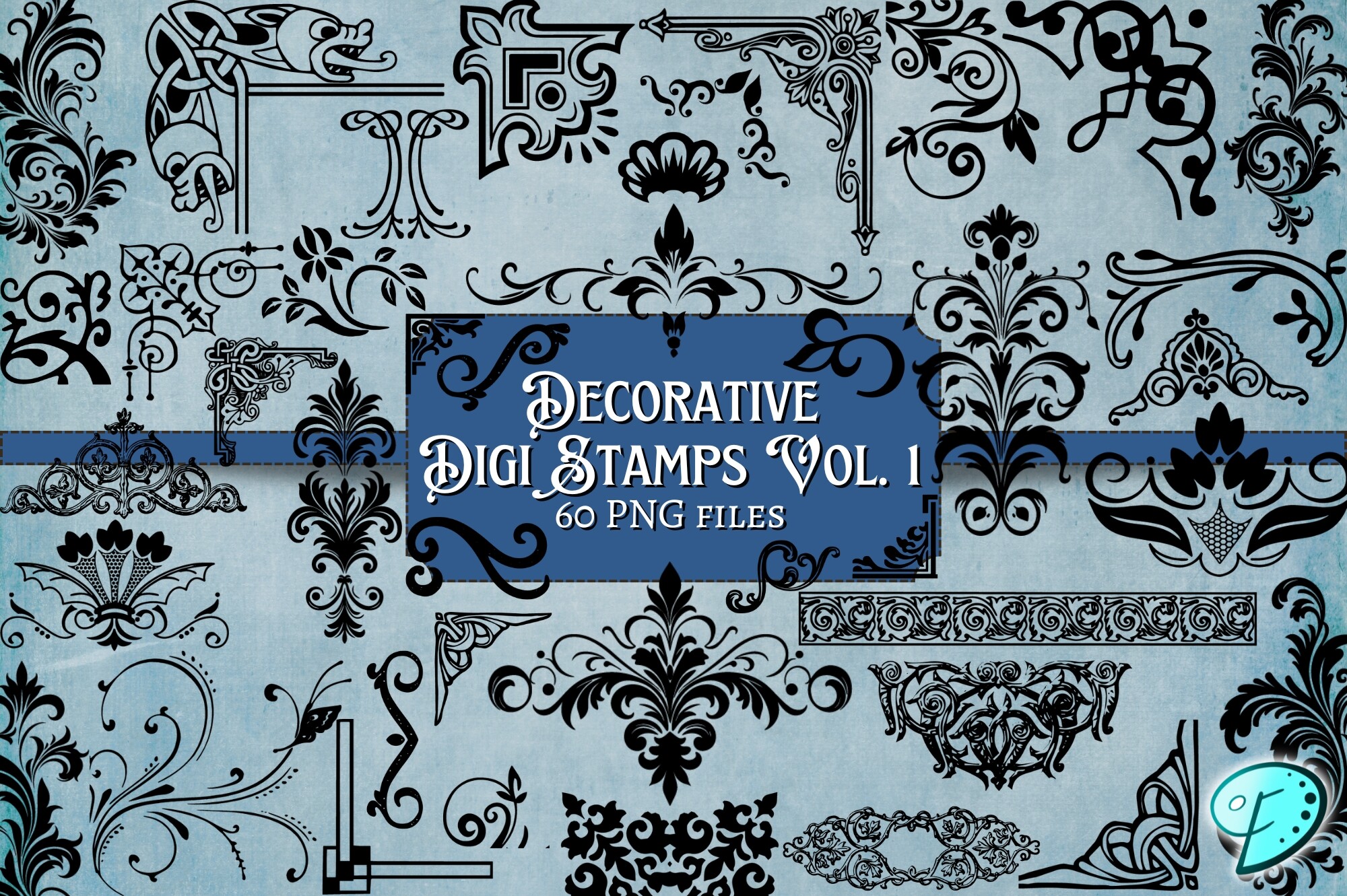 Decorative Digital Stamps Vol. 1 PNGs